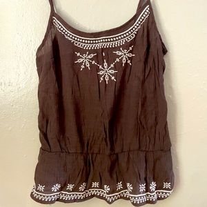 Brown spaghetti strap tank